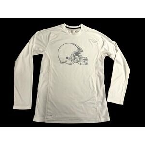 Cleveland Browns Shirt Youth M White NFL Long Sleeve Dri Fit Nike-runs Large!